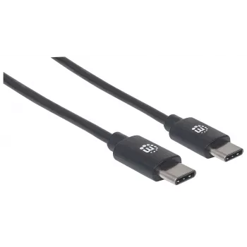 Manhattan USB-C laidas, 2 m, vyriškas į vyrišką, juodas, 480 Mbps (USB 2.0), 3A