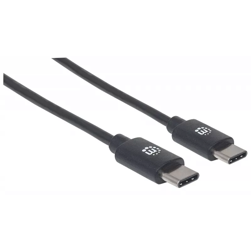 Manhattan USB-C laidas, 2 m, vyriškas į vyrišką, juodas, 480 Mbps (USB 2.0), 3A
