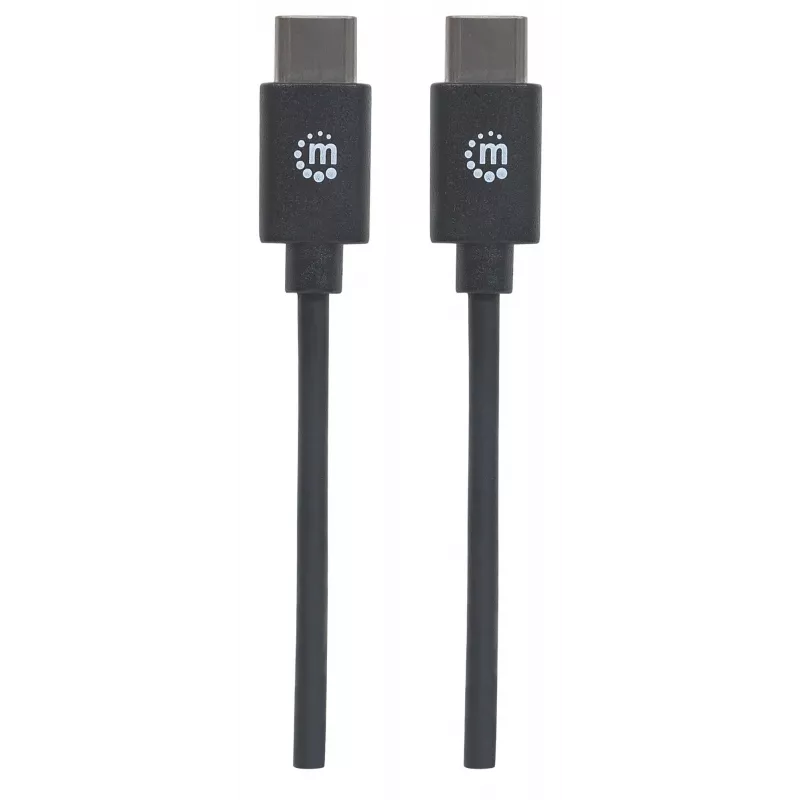 Manhattan USB-C laidas, 2 m, vyriškas į vyrišką, juodas, 480 Mbps (USB 2.0), 3A