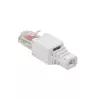 LogiLink MP0025 RJ45 kištukas Cat.6 UTP, montuojamas be įrankių, baltos spalvos