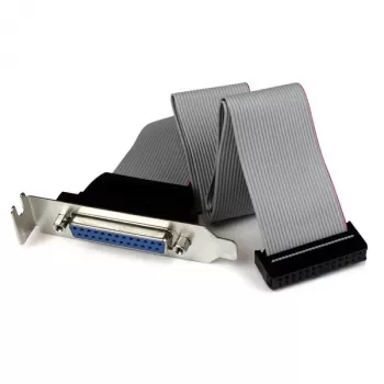StarTech.com PLATE25F16LP – Žemo profilio 16 colių lygiagrečiojo prievado juostinis adapteris su laikikliu, DB25 (M) į IDC26