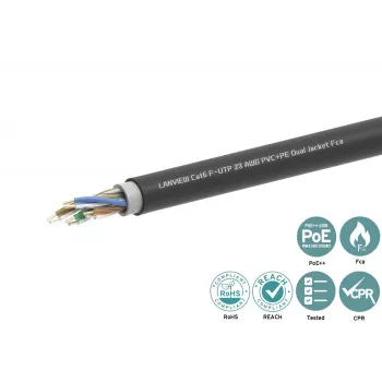 Tinklo kabelis Lanview LVN-CAT6PE-2FUTP RJ45 CAT6 305 m juodas