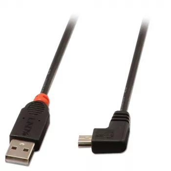 Lindy 2 m USB 2.0 laidas - A tipo į Mini-B, 90 laipsnių stačiu kampu