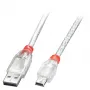 Lindy 0,2 m USB 2.0 kabelis - A tipo į Mini-B, permatomas