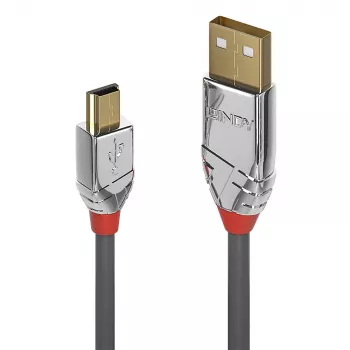 Lindy 5m USB 2.0 A tipo į Mini-B laidas, Cromo Line