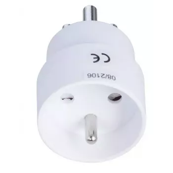 Maitinimo kištuko adapteris MicroConnect GRUPADK, Type K (DK) → Type E (FR), baltas