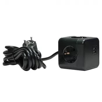 Microconnect GRUCUBE2USB-B3 maitinimo ilgintuvas 3 m 3 AC kištukiniai lizdai Vidaus patalpoms Juoda