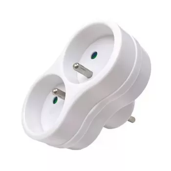 MicroConnect MC-PLUGEU1+2FRW maitinimo adapteris 1×EU + 2×Prancūziškas E lizdas