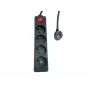 Maitinimo juosta MicroConnect MC-PSOO040500FRB 4-ių lizdų su atskirais jungikliais