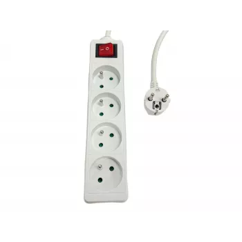 Maitinimo juosta MicroConnect MC-PSOO040500FRW — 4 lizdai su atskirais jungikliais