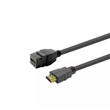 VivoLink PROKEYHDMIFM5B HDMI moteriškas keystone įdėklas, juodas, vieno prievado montavimui į skydelį