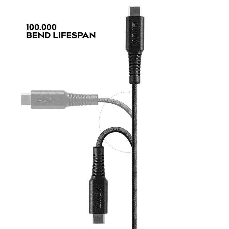 Lindy 2m sustiprintas USB Type C į Lightning įkrovimo ir sinchronizavimo kabelis
