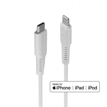 Lindy 1 m USB Type C – Lightning laidas, baltas