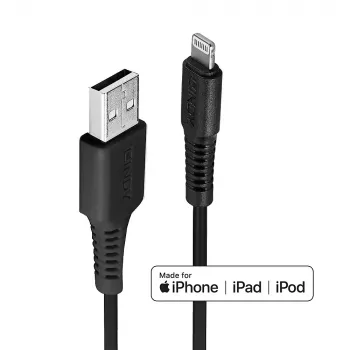 Lindy 0,5 m USB į Lightning laidas, juodas