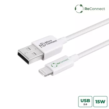 MicroConnect ECO-LIGHTNING2 Lightning laidas 2 m Baltas