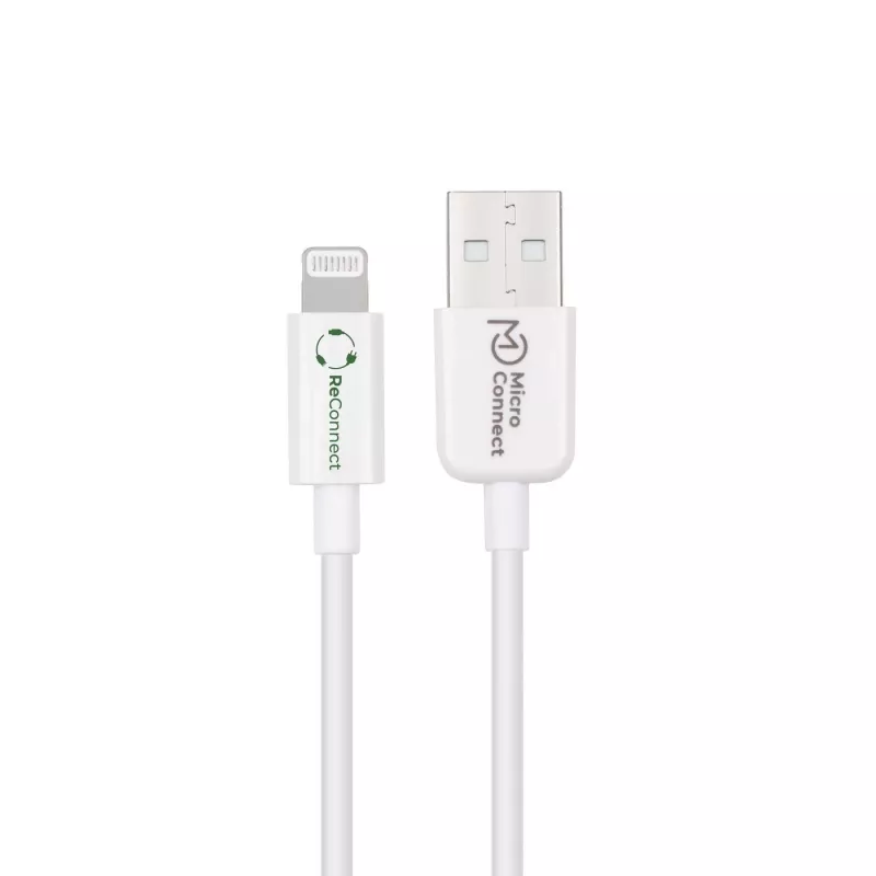 MicroConnect ECO-LIGHTNING2 Lightning laidas 2 m Baltas