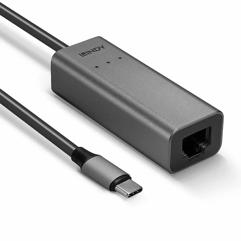 Lindy 43314 USB 3.1 Type C į 2,5G Ethernet keitiklis, 10M/100M/1G/2,5G, sidabrinis
