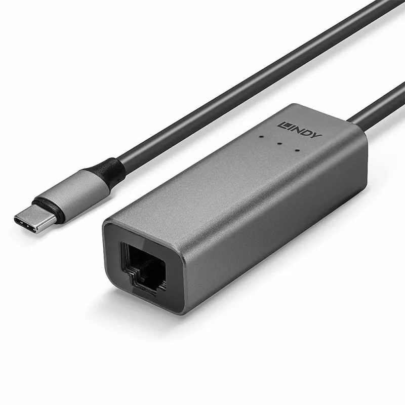 Lindy 43314 USB 3.1 Type C į 2,5G Ethernet keitiklis, 10M/100M/1G/2,5G, sidabrinis