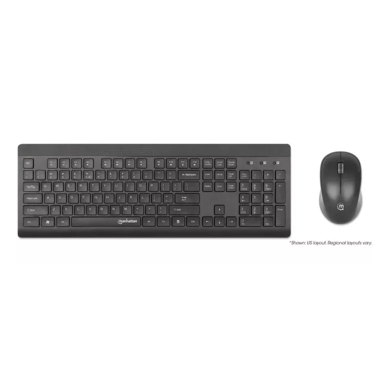 Belaidis klaviatūros ir pelės rinkinys Manhattan 180771 QWERTY juodas