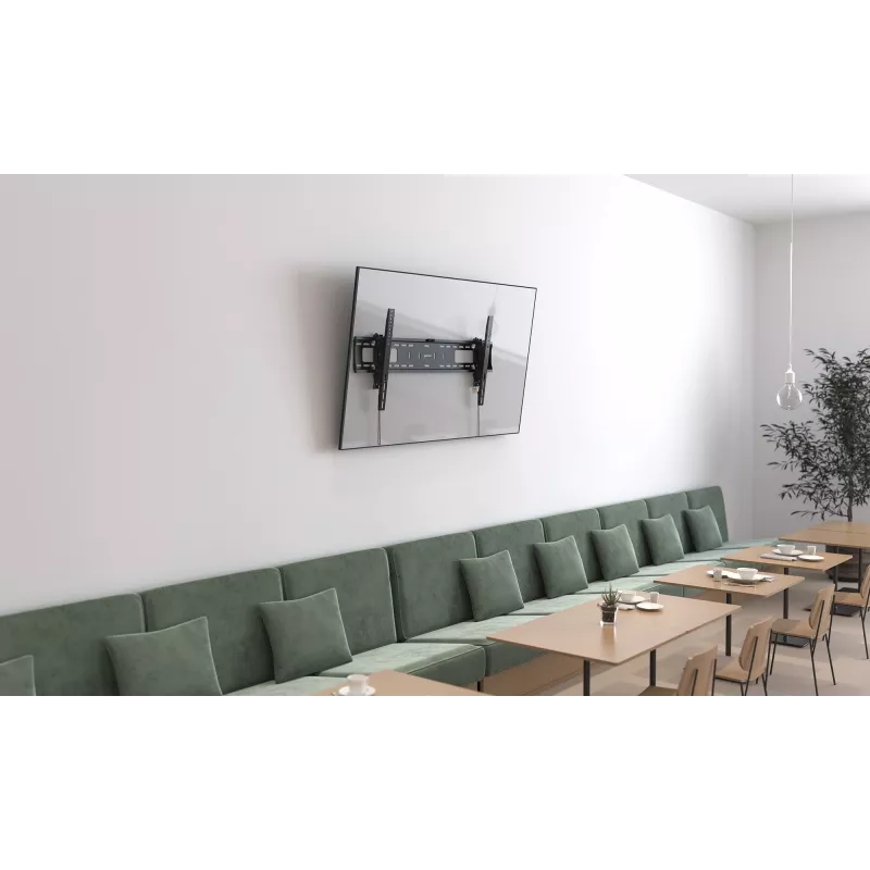 Manhattan TV ir monitorių laikiklis sieninis nuo vagystės 43-100 juodas VESA 200x200 iki 800x400 mm, max 75 kg