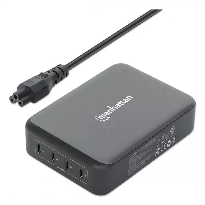 Kroviklis Manhattan Keturi USB-C PD Prievadai 140W vienam prievadui 240W bendra