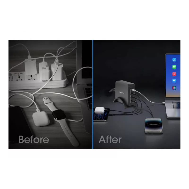 Kroviklis Manhattan Keturi USB-C PD Prievadai 140W vienam prievadui 240W bendra