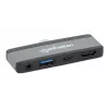 Manhattan 190404 USB-C PD į HDMI 4 viename mobilioji doko stotis, USB 3.2 Gen 2, 10 Gbit/s, 4K, 100 W PD, pilka