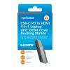 Manhattan 190404 USB-C PD į HDMI 4 viename mobilioji doko stotis, USB 3.2 Gen 2, 10 Gbit/s, 4K, 100 W PD, pilka