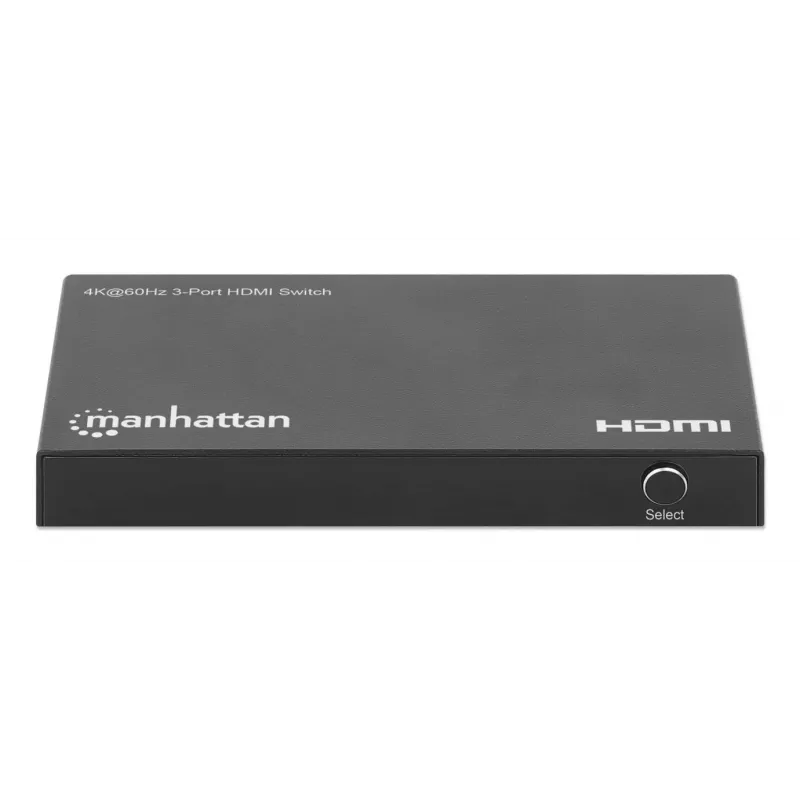 HDMI jungiklis 3x1 MANHATTAN 18G automatinis rankinis IR nuotolinio valdymo pultas juodas