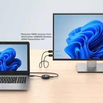 AV siųstuvas Manhattan 208444 Juodas 1920x1080 30m Belaidis USB-C