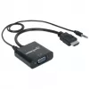 Manhattan HDMI į VGA (su garsu) keitiklio laidas, 1080p, 30 cm, Kištukas į Lizdą, Micro-USB maitinimo įvadas, Juodas, 3 metų garantija