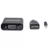 Manhattan HDMI į VGA (su garsu) keitiklio laidas, 1080p, 30 cm, Kištukas į Lizdą, Micro-USB maitinimo įvadas, Juodas, 3 metų garantija