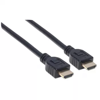Manhattan HDMI laidas su Ethernet 4K@60Hz, CL3, 1m, tinkamas montuoti sienoje