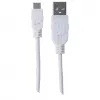Manhattan USB-A į Micro-USB laidas, 1,8 m, vyriškas į vyrišką, 480 Mbps (USB 2.0), Hi-Speed USB, baltas, viso gyvenimo garantija