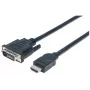 Manhattan HDMI į DVI-D 24+1 laidas, 3 m, vyriškas į vyrišką, juodas, Dual Link, suderinamas su DVI-D, viso gyvenimo garantija