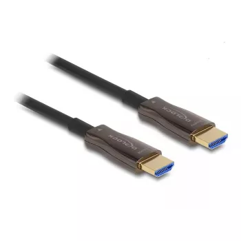 Aktyvus optinis HDMI kabelis DELOCK 8K 60 Hz 30 m su metaliniu šarvavimu, HDMI A tipo kištukas-kištukas, 48 Gbit/s, paauksuoti kontaktai