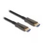 Aktyvus optinis HDMI kabelis DELOCK 8K 60 Hz 30 m su metaliniu šarvavimu, HDMI A tipo kištukas-kištukas, 48 Gbit/s, paauksuoti kontaktai