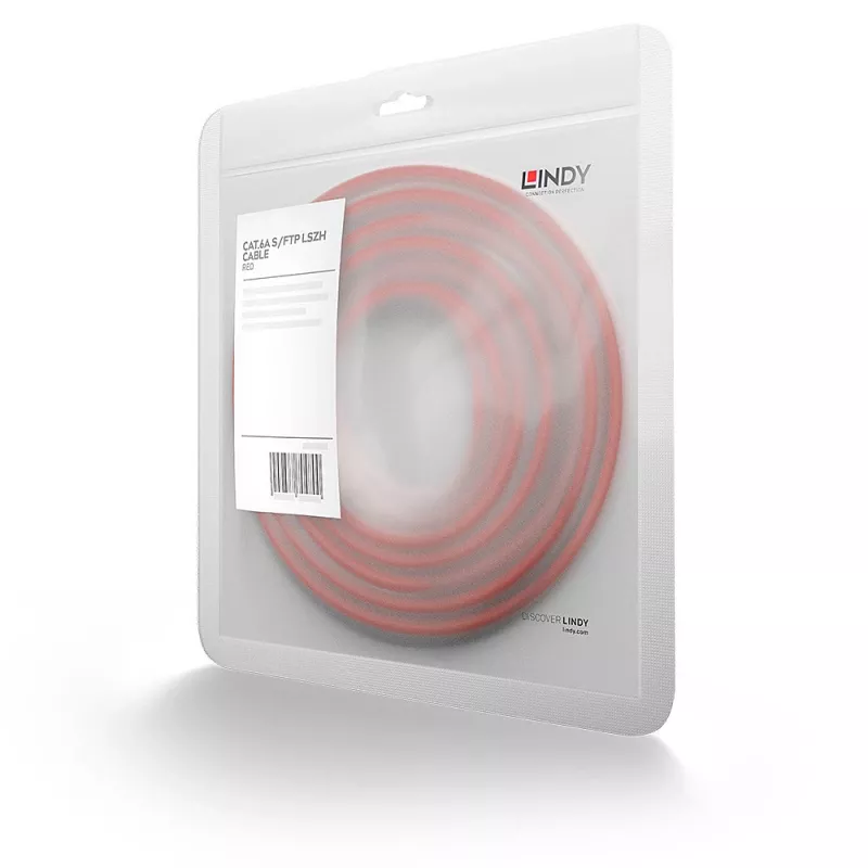 Tinklo kabelis Lindy Cat.6A S/FTP PIMF 7,5 m RJ-45 Raudonas