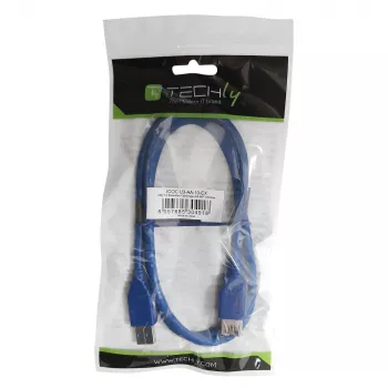 Techly USB 3.0 ilginimo kabelis A Kištukas / A Lizdas 1m Mėlyna ICOC U3-AA-10-EX