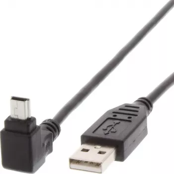 Techly USB 2.0 laidas A Kištukas / Mini B Kištukas 90° 1,8 m Juodas ICOC MUSB-AA-018ANG