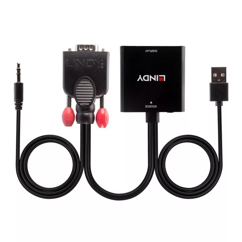VGA ir garso keitiklis į HDMI Lindy 38284