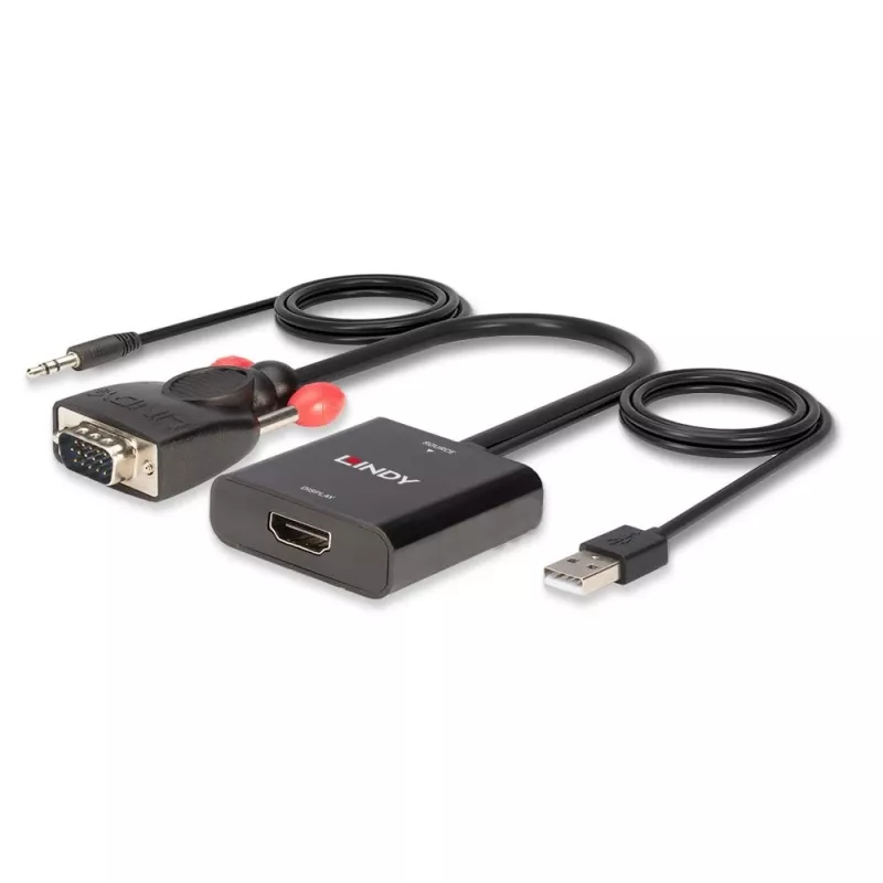 VGA ir garso keitiklis į HDMI Lindy 38284