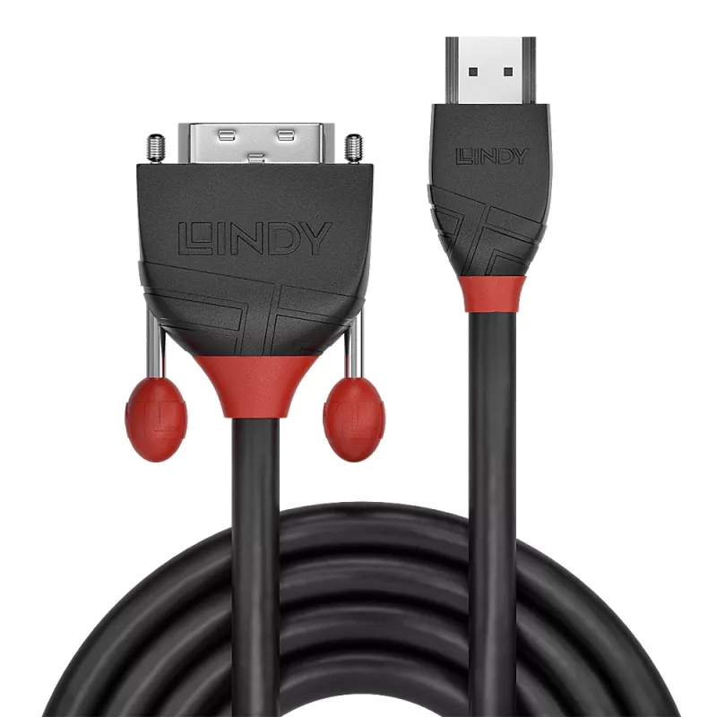 Lindy 10 m HDMI į DVI laidas, Black Line