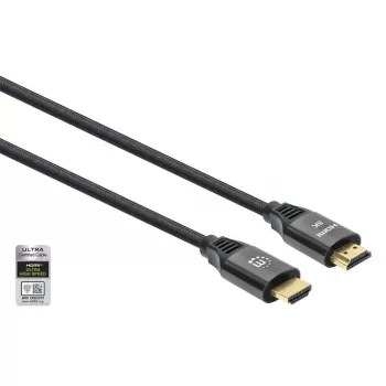 HDMI kabelis Manhattan 8K@60Hz 1 m pintas, vyriškas į vyrišką, juodas