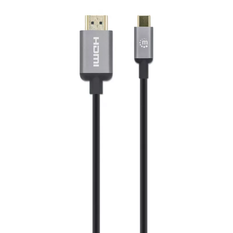 Manhattan USB-C į HDMI laidas, 4K@60Hz, 1m, juodas, vyriškas į vyrišką, trejų metų garantija