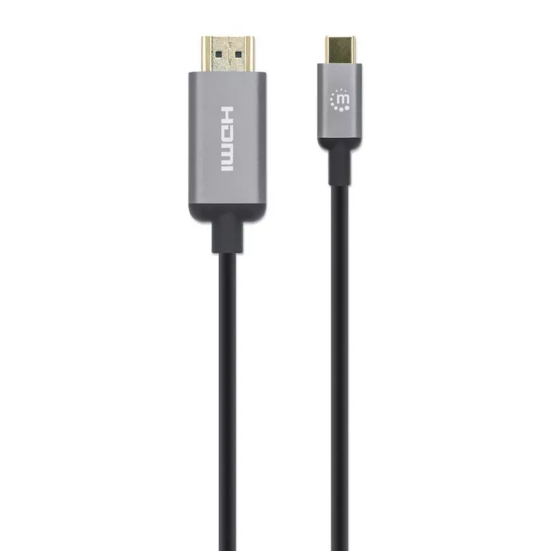 Manhattan USB-C į HDMI laidas, 4K@60Hz, 2m, juodas, vyriškas į vyrišką, trejų metų garantija