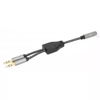 Adapteris ausinėms Manhattan 356121, 3,5 mm TRRS – 2× TRS, 15 cm