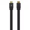Manhattan HDMI kabelis su Ethernet (plokščias), 4K@60Hz (Premium High Speed), 5 m, kištukas-kištukas, juodas, Ultra HD 4k x 2k, visiškai ekranuotas, auksuoti kontaktai, garantija visam laikui