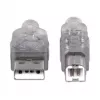 USB-A į USB-B laidas Manhattan 333405 1,8 m vyriškas į vyrišką sidabrinis