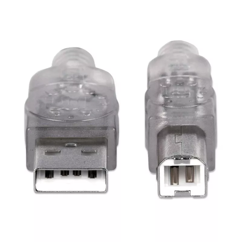 USB-A į USB-B laidas Manhattan 333405 1,8 m vyriškas į vyrišką sidabrinis
